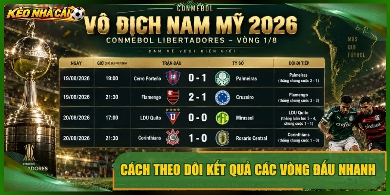 Cách theo dõi kết quả các vòng đấu nhanh 