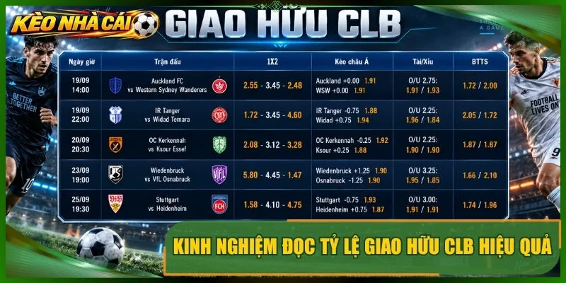 Kinh nghiệm đọc tỷ lệ giao hữu clb hiệu quả