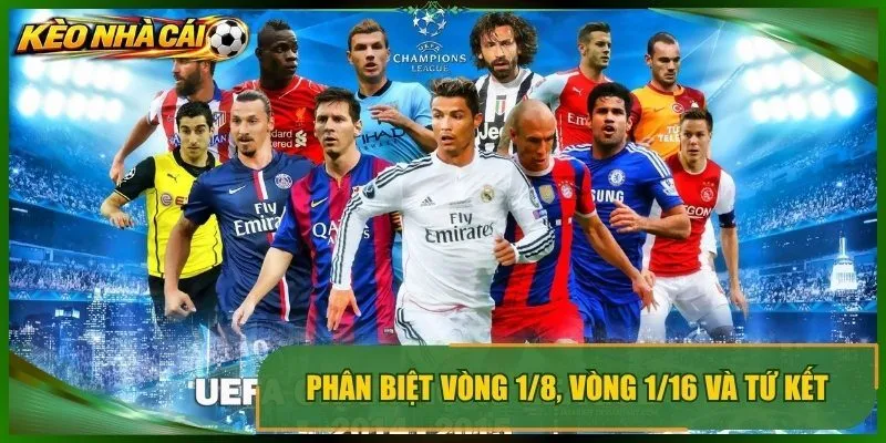 Phân biệt vòng 1/8, vòng 1/16 và tứ kết theo số đội tham dự