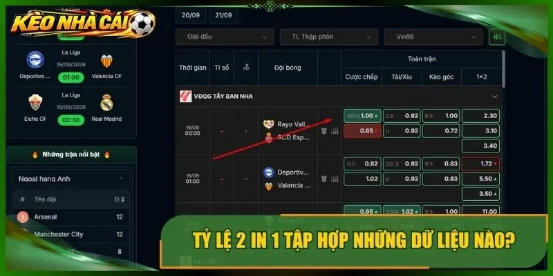 Tỷ lệ 2 in 1 tập hợp những dữ liệu nào?